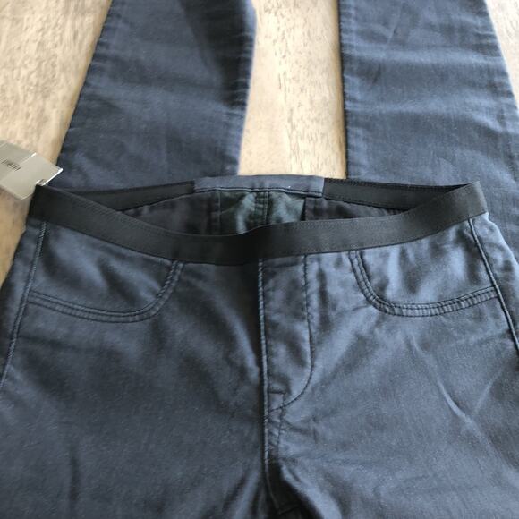 Helmut Lang Wax Coated Pull On Pants Leggings Navy Mid Rise - Sz 26 - Picture 8 of 9